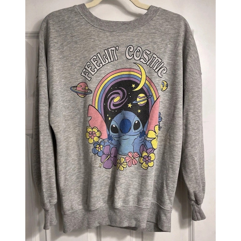 Disney Stitch Sweatshirt XS Feelin Cosmic Oversized Lagenlook Cartoon
